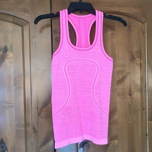 LULULEMON Pink / White Swiftly Tech Tank Size 6